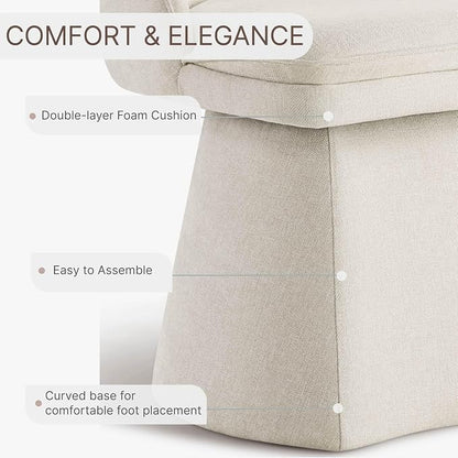 KISLOT Swivel Dining Chairs Modern Desk Chair Upholstered Linen Fabric Side Chair for Kitchen Dining Room Bedroom,Linen,2 Box