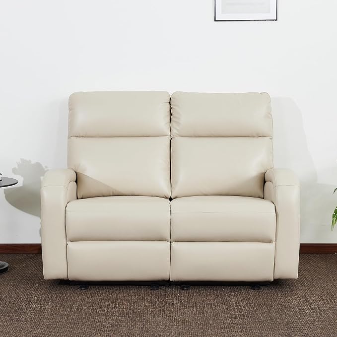 MCombo 56" Zero Wall Recliner Loveseat, 2-Seat Power Wall Hugger Sofa with USB & Type-C Dual Ports, for Small Space, Living Room, RV PR646M1 (Beige, Loveseat)