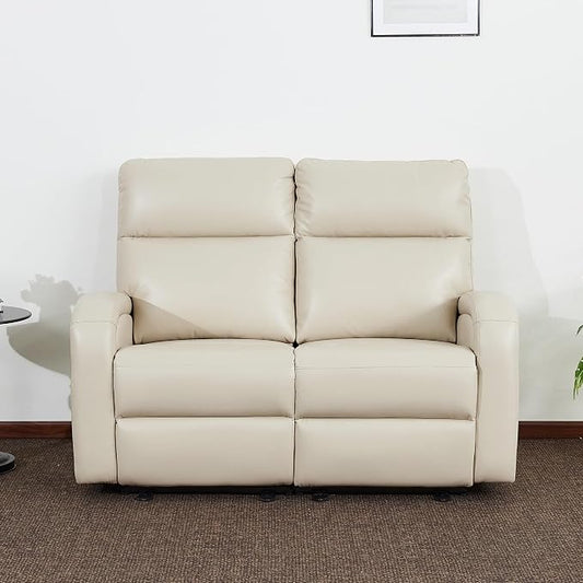 MCombo 56" Zero Wall Recliner Loveseat, 2-Seat Power Wall Hugger Sofa with USB & Type-C Dual Ports, for Small Space, Living Room, RV PR646M1 (Beige, Loveseat)