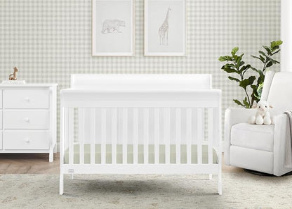 Simmons Kids Carter 6-in-1 Convertible Crib - Greenguard Gold Certified, Bianca White