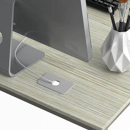 SHW Mission 55 x 60 Inches L-Shape Home Office Computer Desk, Maple