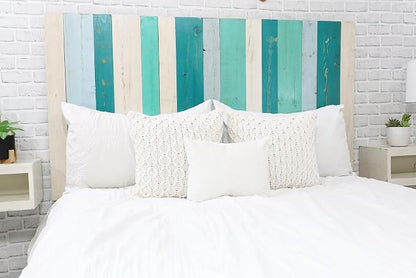 Barn Walls Serenity Mix Signature Design, Multicolored Solid Wood Headboard, Floating Panels, Wall Mount, Adjustable Height, California King Size
