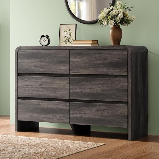 AMERLIFE Drawer Tall Dresser for Bedroom, Modern Storage Cabinet with Anti-Tip Kit, Rounded Corners & Easy Assembly, White Wood Chest for Closet, Living Room, Nursery, Easy Assembly, Black