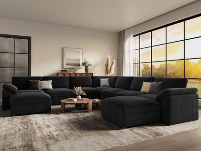 EASE MOOSE Oversized L Shaped Sectional Modular Sofa,Large U Shaped Sectional Couch Wide Deep Seat Modular Cloud Couch for Big Spaces Living Room