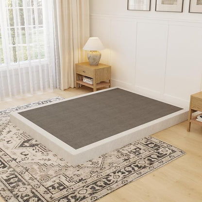 OSASET Queen Box Spring, 4 Inch Box Spring for Queen Bed, Heavy Duty Metal Frame Mattress Foundation Support for 3000lbs, Easy Assembly, Noise Free, Non Slip