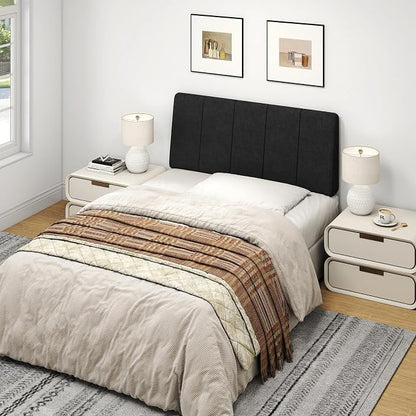 Twin Size Headboard Only-No Assembly, Upholstered Headboard Twin Size Linen Fabric Modern Style Headboards Extra-Thick, Black