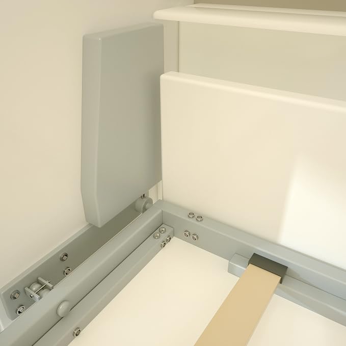 Twin Size Flipping Murphy Bed Cabinet with Shelf Storage, Modern Hideaway Beds, Wall Bedframe for Bedroom,Space-Saving, Noise Free, White