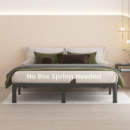 MAF 10 Inch King Metal Platform Bed Frame with Round Corner Legs, 3000 LBS Heavy Duty Steel Slats Support, Noise Free, No Box Spring Needed, Easy Assembly