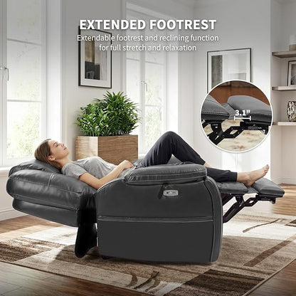 EONIX Triple Motor Lay Flat Power Lift Recliner Chair for Elderly with Adjustable Headrest, 400lbs Electirc Lift Chair for Living Room, Lumbar Pillow, Extended Footrest, Grey