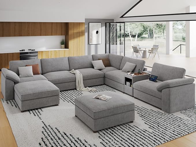 EASE MOOSE Oversized U Shape Sectional Sofa,Modern Comfy Modular Sofa