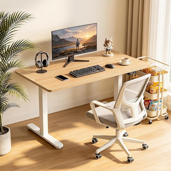 QLLY One-Piece Wood Tabletop, Replacement Board Desktop, Universal Countertop for Table and Workstation (Natural, 47.2x23.6 inch)