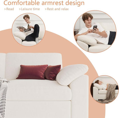 EASE MOOSE Sectional Modular Sofa,Oversized L Shape Sectional Wide Deep seat Sofa,Comfortable White Cloud Modular Sofa
