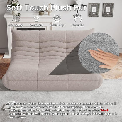 WHGBJA Bean Bag Chair for Adults with Memory Foam Couch, 3 Seater Bean Bag Sofa for Bedroom, Living Room, Reading, Gaming Floor Sofa Couch, Boneless, Comfy
