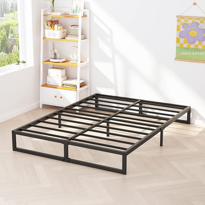 Richwanone 8 Inch Bed Frame Full Heavy Duty Metal Platform Bed, Black | Full Size Bed Frame, Mattress Foundation with Steel Slat Support, No Box Spring Needed, Easy Assembly