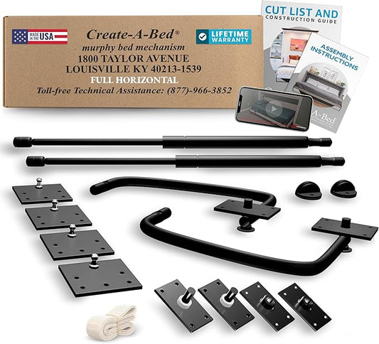 Create-A-Bed Full Size Deluxe Murphy Bed Kit, Horizontal