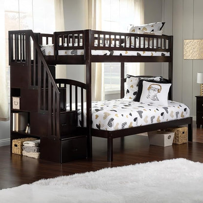 AFI, Westbrook Staircase Bunk Bed Twin Over Full, Espresso