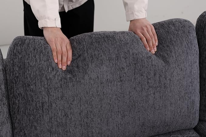ERYE 95-Inch Oversized L Shaped Sectional Sofa 4 Seat Modular Storage Sofa Couch W/Deep Seat,Skin Friendly Plush Chenille Upholstered Convertible Corner Sectional Couch with Ottoman