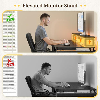 DurayLoly 48" Gaming Desk with RGB Lights & Power Outlets for Teens | Wireless Remote Full-Color Strip, Various Lighting Modes, Level Up Teens Gaming Vibe or Study for Protect Eyes In Bedroom