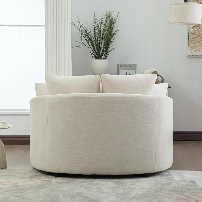ERYE 56.3" Chenille Upholstered Accent Chair Deep Seat for Living Room Bedroom, Oversized Leisure Cushion Armchair W/ 5 Pillows and Removable Cover for Home Apartment Office