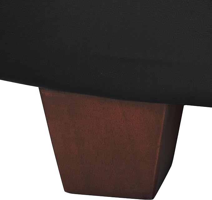 HomePop 32" Large Tufted Round Storage Ottoman - Black Faux Leather