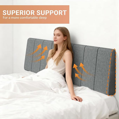 King Size Headboard Only-No Assembly Required, Dark Gray | Easy to use no assembly required, Linen fabric and extra-thick foam for added comfort, Modern style headboard king size