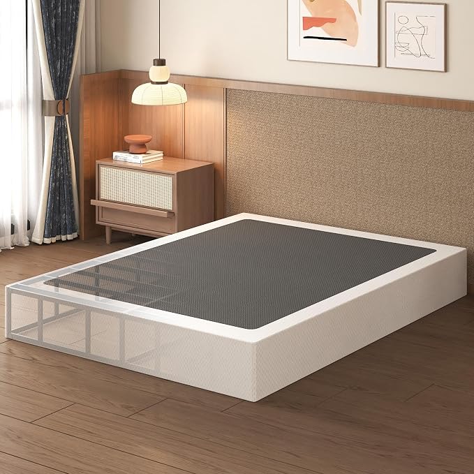 Lutown-Teen 12 Inch King Box Spring High Profile, Heavy Duty Metal King Size Box Spring Bed Base with Fabric Cover, Mattress Foundation, Noise Free, Easy Assembly