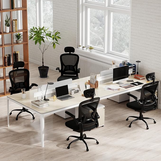 ralex-chair Ergonomic Office Chair with Adjustable Headrest & Lumbar Support, Computer Desk Chair with Flip-Up Armrests, Comfortable for Home, Office, Conference Room