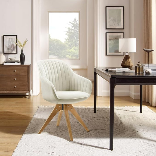 Art Leon Beech Wood Swivel Desk Chair for Home Office, No Wheels