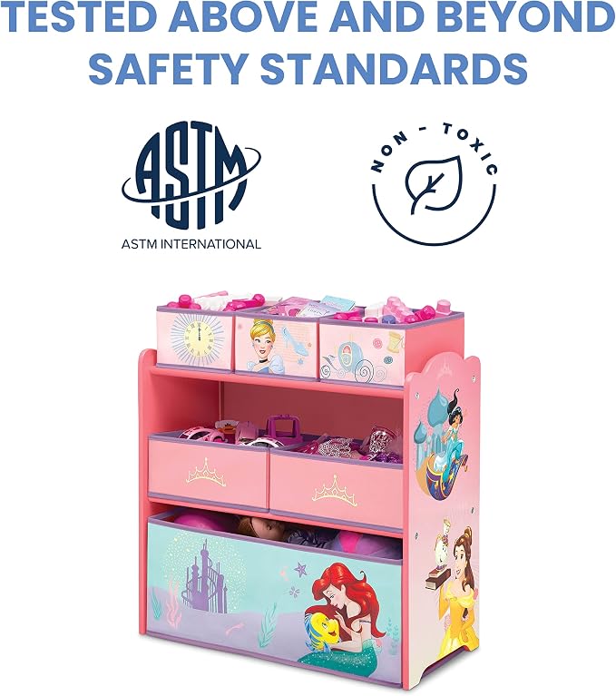 Delta Children Design & Store 6 Bin Toy Storage Organizer, Disney Princess