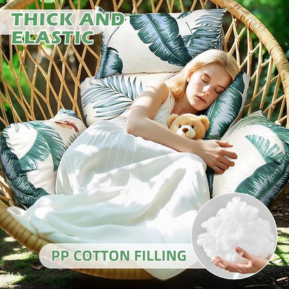Indoor Outdoor Egg Chair Cushion Thick Hanging Floral Egg Swing Chair Cushion U-Shaped Back Cushions for Patio Garden Hammock