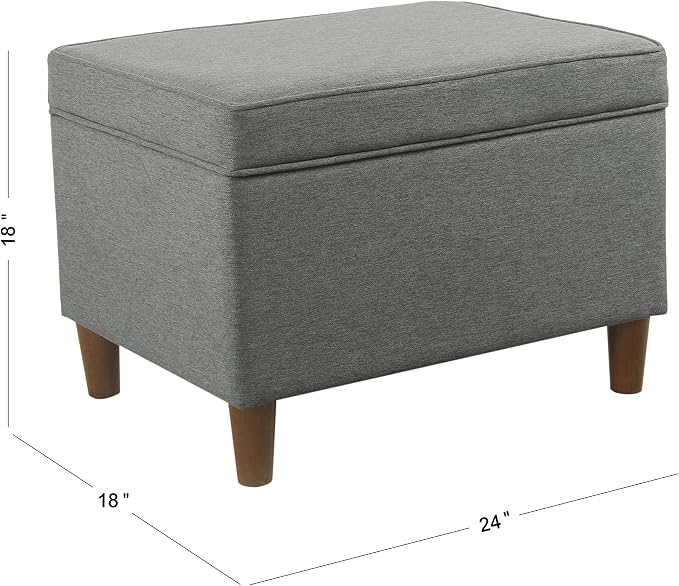 HomePop 24" Storage Ottoman - Gray