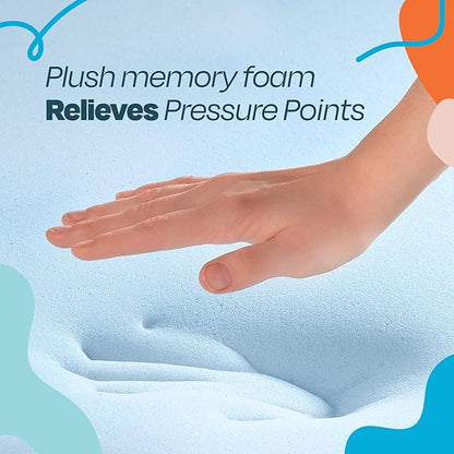 Linenspa Memory Foam Mattress Topper, Twin XL Size - 3 Inch Gel Infused Memory Foam - Plush Feel - Cooling and Pressure Relieving - CertiPUR Certified - Dorm Room Essentials