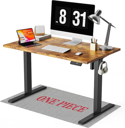 WALKINGDESK 40x24 Inches Whole Piece Electric Standing Desk, Seamless One Piece Height Adjustable Sit to Stand up Desk for Home Office, Ergonomic Computer Workstation, Rustic Brown