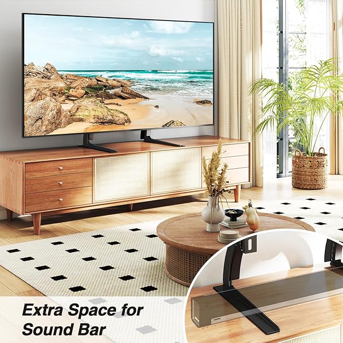 5Rcom TV Stand Mount, Universal TV Stand Tabletop for 22 to 65 inch Plasma LCD LED Flat Screen TVs, Strong TV Legs Holds up to 88lbs, Height Adjustable TV Base, Max VESA 800 x 500mm