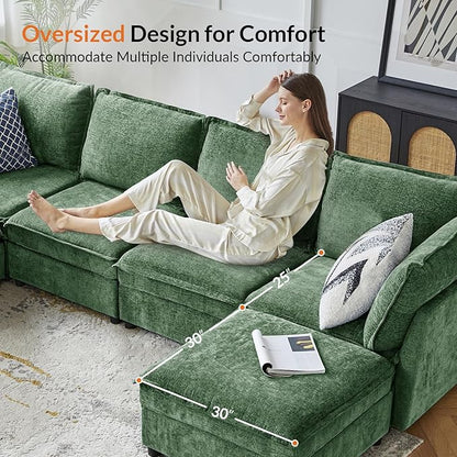 HULALA HOME 67'' Modern Chenille Loveseat Sofa, 2 Seater Couch with Storage, Comfy Deep Seat, Small Loveseat Couches for Living Room Furniture with Pillows, Easy to Install, Green