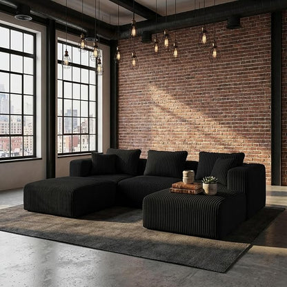 Novilla Modular Sectional Sofa, Modern Cloud Sectional Couch with Smarts Coil® Support, Upholstered Boneless Couch for Living Room Apartments Bedroom, No Assembly Required (Armless Chair)