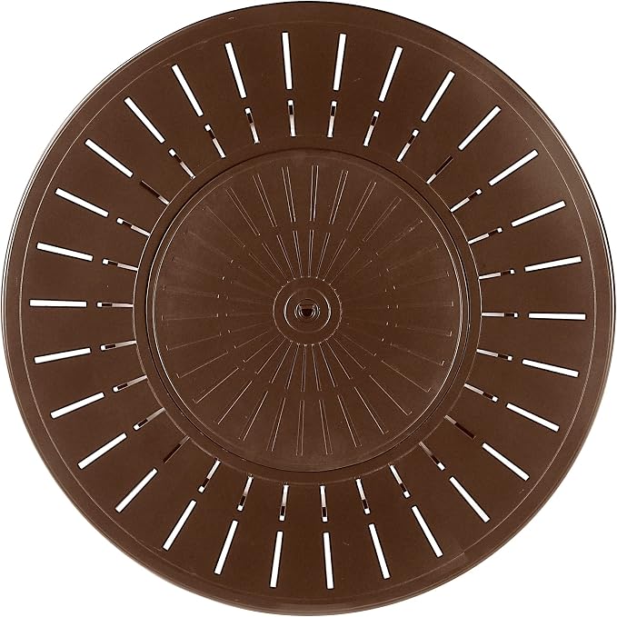 Oakland Living Round 44 in. x 44 in. Aluminum Propane Fire Pit Table with Glass Beads, Two Covers, Lid, 57,000 BTUs in Brown Finish