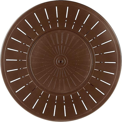 Oakland Living Round 44 in. x 44 in. Aluminum Propane Fire Pit Table with Glass Beads, Two Covers, Lid, 57,000 BTUs in Brown Finish