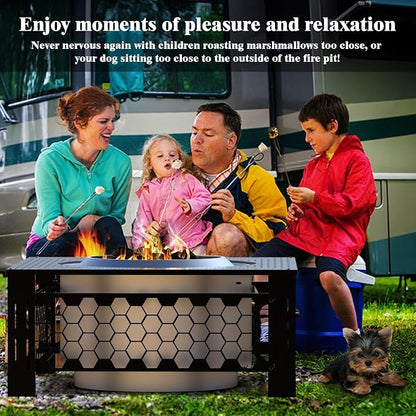 Surround Tabletop Use for Solo Stove Bonfire Ranger Mesa, Fire Pit Surround Table Square, Accessories for Solo Stove, Indoor Outdoor Use, Thick Metal Black