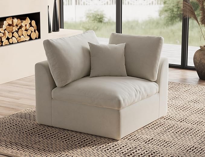 ohllob Corner Seat for Cloud Sectional Couches Living Room, Modular, Boneless, Warm White