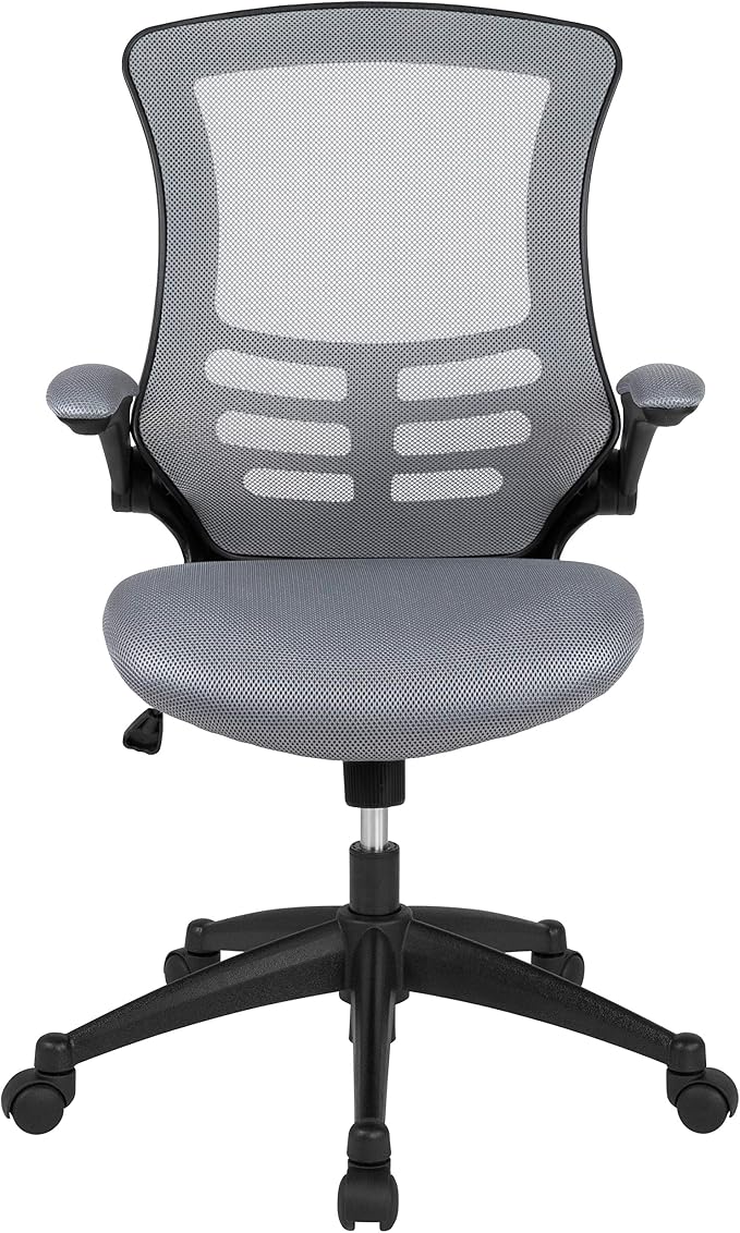 Flash Furniture Kelista Office Chair, Ergonomic, Mid-Back, Dark Gray Mesh with Swivel