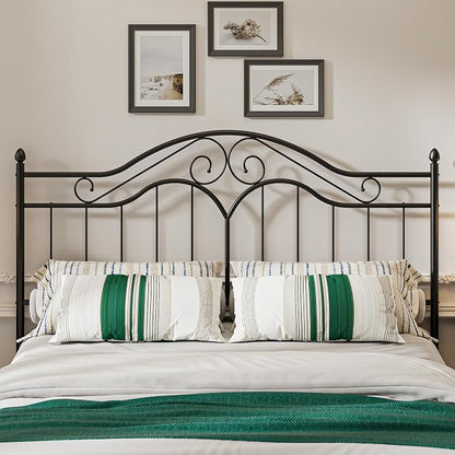 Headboard for King Size Bed Frame Vintage Platform Bed Metal Headboard Only | Height Adjustable,Sturdy and Stable,Easy Assembly,Black