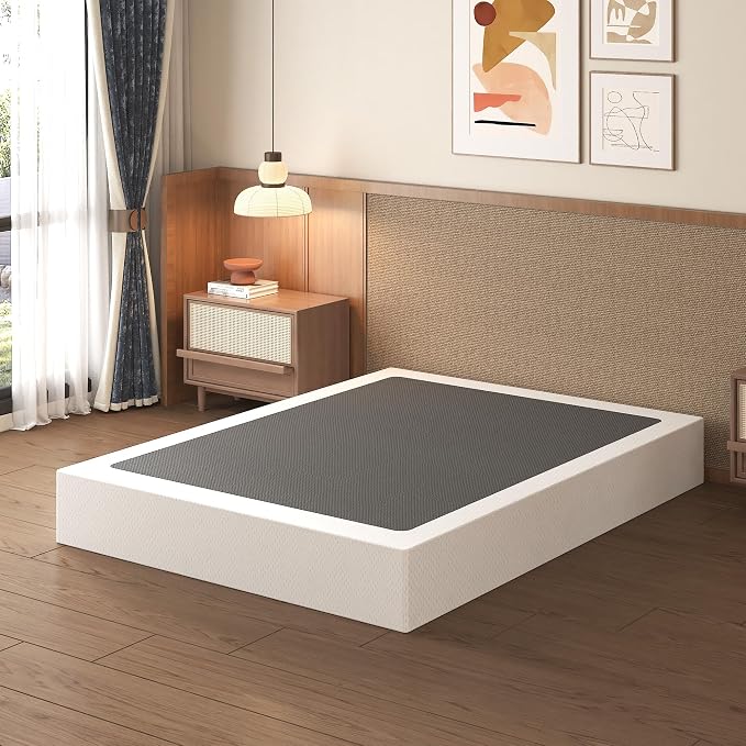 Lutown-Teen 10 Inch King Box Spring High Profile, Heavy Duty Metal King Size Box Spring Bed Base with Fabric Cover, Mattress Foundation, Noise Free, Easy Assembly