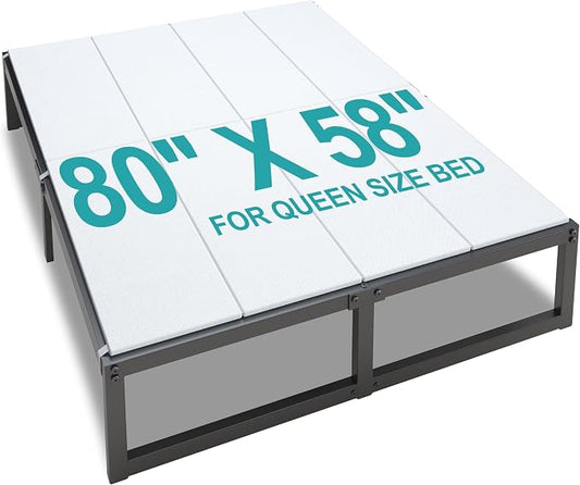 Lutown-Teen Bunkie Board Queen High-Density Polymer Bed Support Bunkie Board Queen Size Anti-Sag, Breathable, Moisture Resistant, Noise Minimizing, White