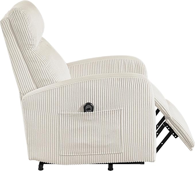 Lexicon Power Lift Recliner Chair for Elderly with Remote Control, Gentle Lift Motion, Side Pocket Armrest, Corduroy Upholstered Electric Recliner for Living Room/Bedroom, Easy Assembly, Beige