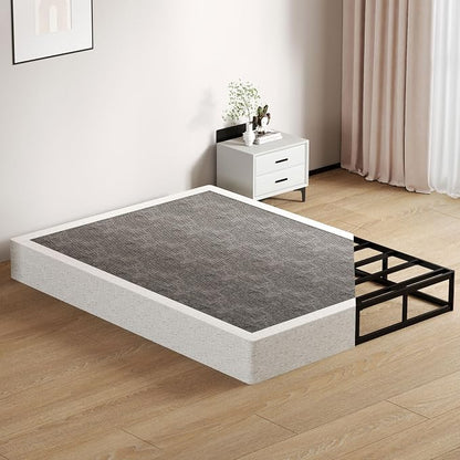 SHOANED Metal Box Spring King Size - 9 Inch High Profile Heavy Duty Black Bed Base Non Slip Mattress Foundation Box Springs for King Bed, Easy Assembly, No Noise