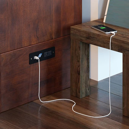 AFI, Southampton Murphy Bed Chest Twin XL with 6" Mattress, Storage Drawer & Built-in USB Charger, Walnut