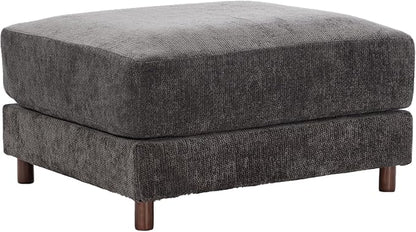 Oversized L Shaped Sectional Couch for Living Room, Extra Large Deep Seat Modular Sectional Sofa with Washable Covers, Modern Cloud Couch for Apartment, Bedroom (Gray, Ottoman)
