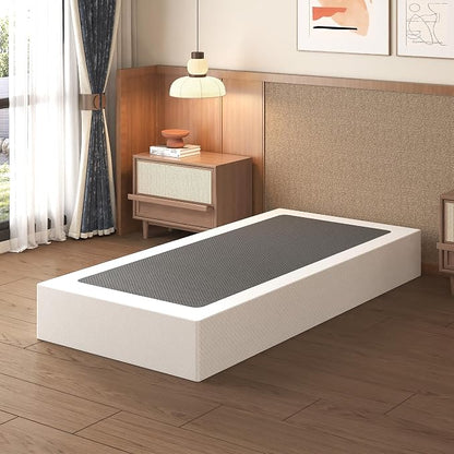 Lutown-Teen 10 Inch Twin Box Spring High Profile, Heavy Duty Metal Box Spring Twin Bed Base with Fabric Cover, Mattress Foundation, Noise Free, Easy Assembly