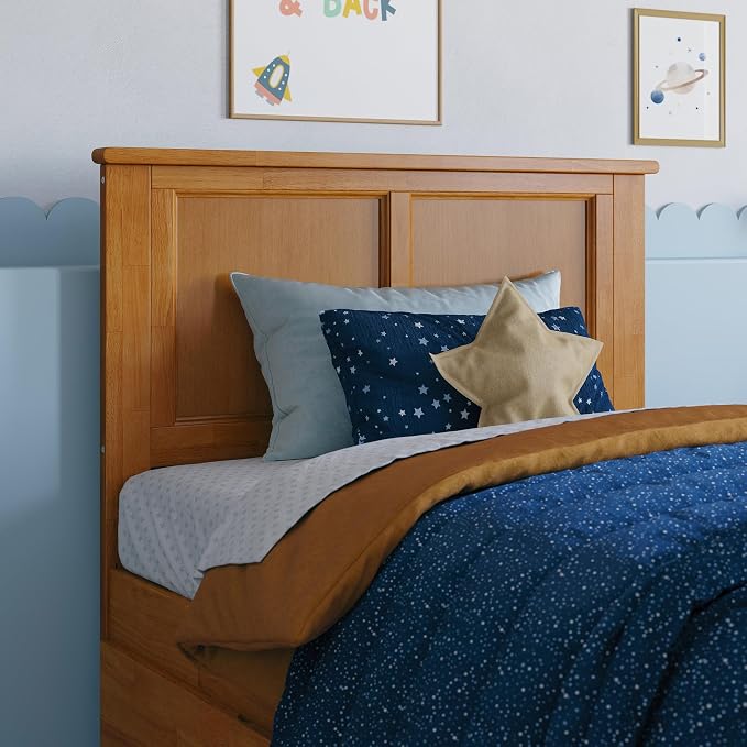 AFI, Madison Twin Platform Bed with Matching Footboard & Storage Drawers, Light Toffee